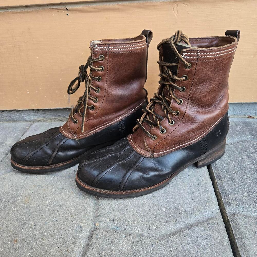 Frye Brown and Black Ankle Boots